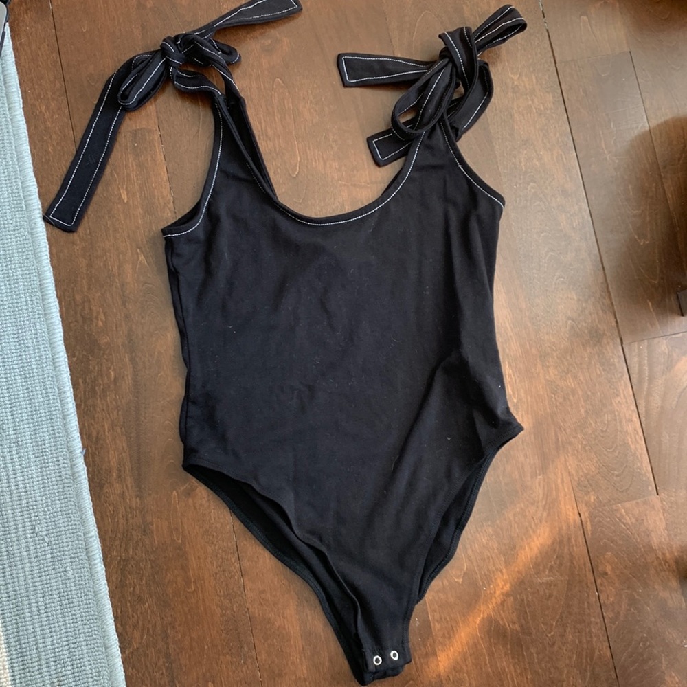 Black strap bodysuit